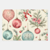  pastel kerstversiering inpakpapier vel (Voorkant 2)
