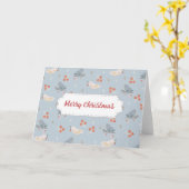 Pastel Kerstvogel Naadloos Patroon Kaart (Gele Bloem)