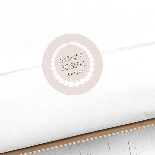 Pastel Ketting Logo | Ontwerp van juwelen Ronde Sticker