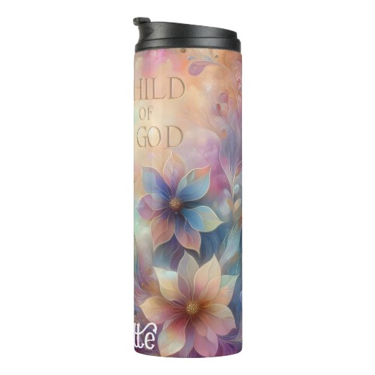 Pastel Kind: Bloemen Goddelijke Sereniteit Thermosbeker (Geroteerd rechts)