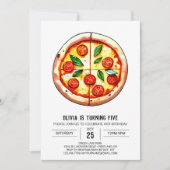 Pastel Kinder Pizza Verjaardag Kaart (Voorkant)