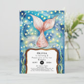 Pastel Kinder Zeemeermin Verjaardag Kaart (Staand voorkant)