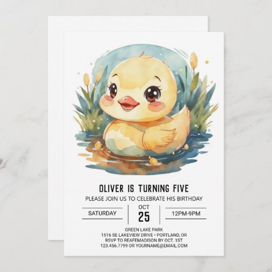 Pastel Kindereend Verjaardag Kaart (Voorkant / Achterkant)