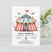 Pastel Kinderen Carnaval Circus Verjaardag Kaart (Staand voorkant)