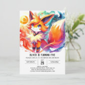 Pastel Kinderen Fox Verjaardag Kaart (Staand voorkant)