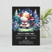 Pastel Kinderen Koe Verjaardag Kaart (Staand voorkant)