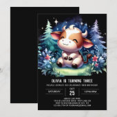 Pastel Kinderen Koe Verjaardag Kaart (Voorkant / Achterkant)