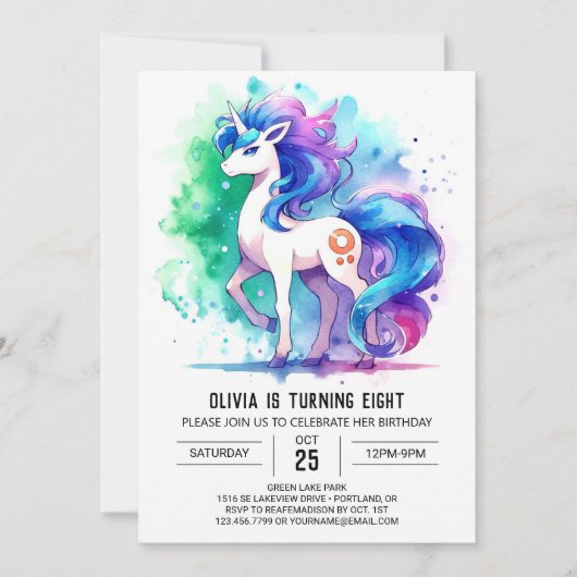 Pastel Kinderen Paard Verjaardag Kaart (Voorkant)