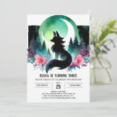 Pastel Kinderen Wolf Verjaardag Kaart (Staand voorkant)