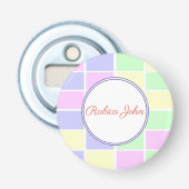 Pastel kinderkamer kleuren button flesopener (Voorkant)