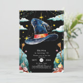 Pastel Kinderplezier Tovenaar Verjaardag Kaart (Staand voorkant)