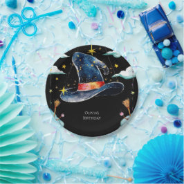 Pastel Kinderplezier Tovenaar Verjaardag Papieren Bordje