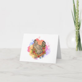 Pastel Kip met Bloemen Design BLANK Kaart