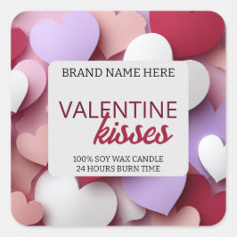 Pastel Kisses Love Candle Label Editable Template