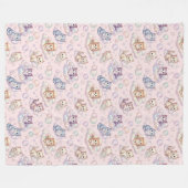 Pastel Kitten & Soap Bubble Naadloos Fleece Deken (Voorkant (Horizontaal))