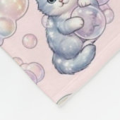 Pastel Kitten & Soap Bubble Naadloos Fleece Deken (Hoek)