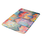 Pastel kleine huizen in zachte kleur, rustige kleu badmat (Gekanteld)