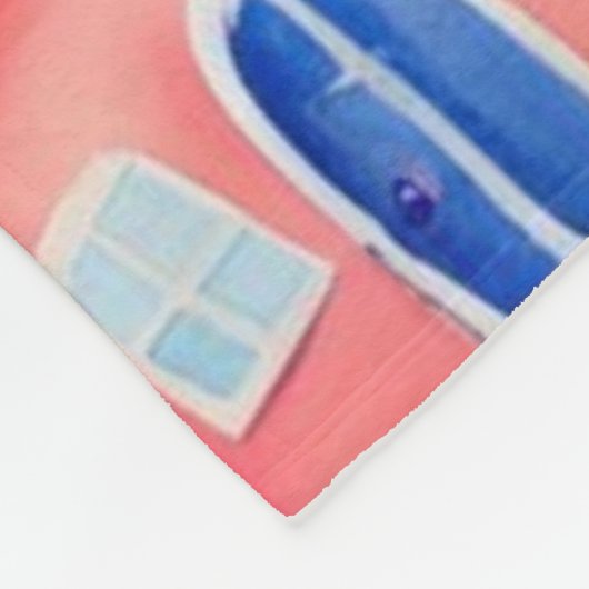 Pastel kleine huizen in zachte kleur, rustige kleu fleece deken (Hoek)