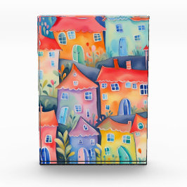 Pastel kleine huizen in zachte kleur, rustige kleu fotoblokken