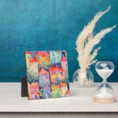 Pastel kleine huizen in zachte kleur, rustige kleu fotoplaat (Insitu)