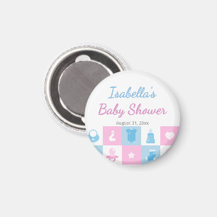 Pastel Kleine Icoontjes Babyfeestjes & Geslacht Re Magneet