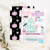 Pastel kleine pompoen eerste verjaardag Halloween Kaart