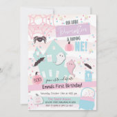 Pastel kleine pompoen eerste verjaardag Halloween Kaart (Voorkant)