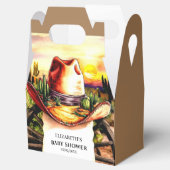 Pastel Kleine Westerne Cowboy Baby shower Bedankdoosjes (Geopend)