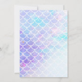 Pastel kleine zeemeermin Baby shower dank je kaart (Achterkant)