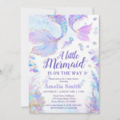 pastel kleine zeemeermin Baby shower uitnodiging (Voorkant)