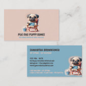 Pastel Kleur 3D Pug Pet Sitter Hond Hotel Visitekaartje (Voorkant / Achterkant)