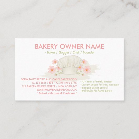 Pastel Kleur Bakkerij Patry Chef Visitekaartje (Achterkant)