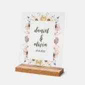 Pastel kleur Bloemen bruiloft Acryl Bord (Hoek)