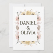 Pastel kleur Bloemen bruiloft Bedankkaart (Achterkant)