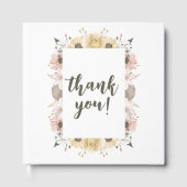 Pastel kleur Bloemen bruiloft Gastenboek (Voorkant)