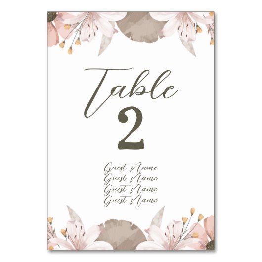 Pastel kleur Bloemen bruiloft Kaart (Voorkant)