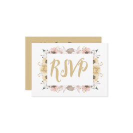 Pastel kleur Bloemen bruiloft RSVP Kaartje