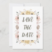 Pastel kleur Bloemen bruiloft Save The Date (Voorkant)