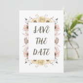 Pastel kleur Bloemen bruiloft Save The Date (Staand voorkant)
