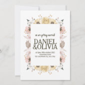 Pastel kleur Bloemen bruiloft Save The Date (Achterkant)