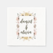 Pastel kleur Bloemen bruiloft Servet (Voorkant)