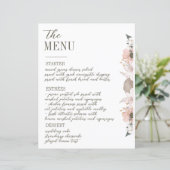 Pastel Kleur Bloemen Trouwmenu (Staand voorkant)