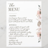 Pastel Kleur Bloemen Trouwmenu (Voorkant)