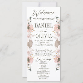 Pastel Kleur Bloemen Trouwprogramma's