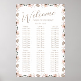 Pastel Kleur Bloemen Trouwstoel Grafieken Poster