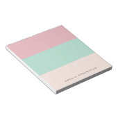 Pastel kleur blok gepersonaliseerd notitieblok (Schuin)