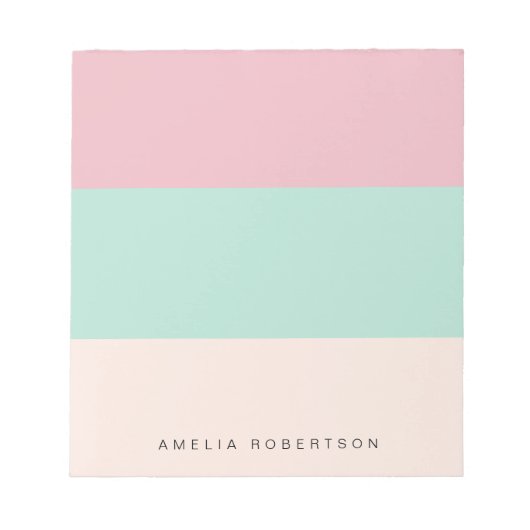 Pastel kleur blok gepersonaliseerd notitieblok (Voorkant)