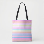 Pastel kleur creatief gestreepte ontwerp tote bag (Voorkant)