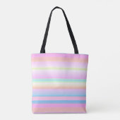 Pastel kleur creatief gestreepte ontwerp tote bag (Achterkant)