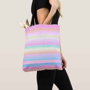 Pastel kleur creatief gestreepte ontwerp tote bag
